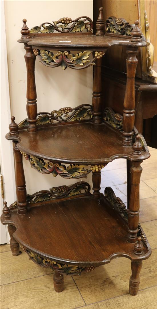 A three tier corner whatnot, H.95cm